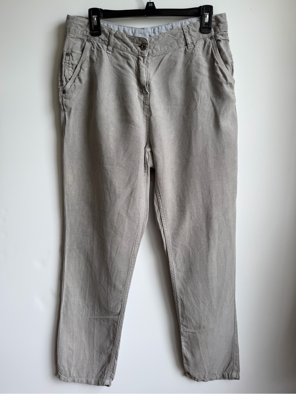 Poetry Linen High Rise Straight Pants Pockets Womens 8/10